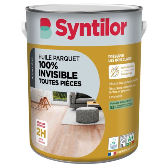 Huile parquet 100% invisible biosourcée 2,5L - SYNTILOR