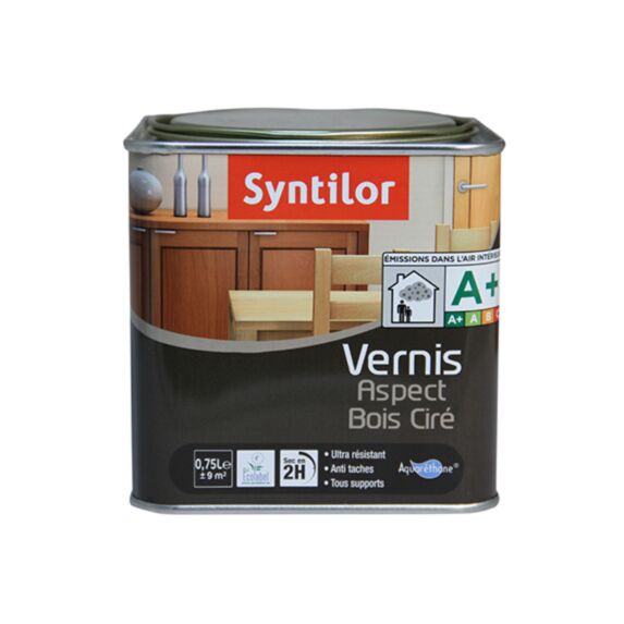 Vernis aspect bois cire chene moyen 0.75l - SYNTILOR