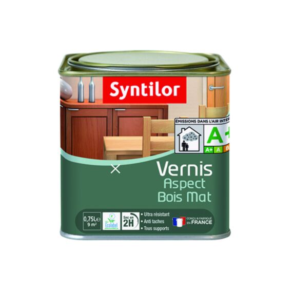 Vernis aspect bois mat incolore 0.75l - SYNTILOR