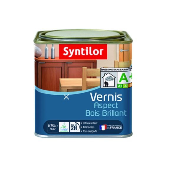 Vernis aspect bois brillant chene dore 0.75l - SYNTILOR