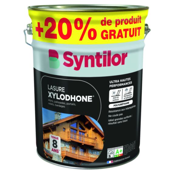 Lasure Xylodhone ultra hautes performances Incolore mat 5L+20% - SYNTILOR