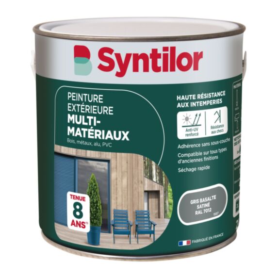 Peinture extérieure multimatériaux 2L gris basalt RAL 7012 - SYNTILOR