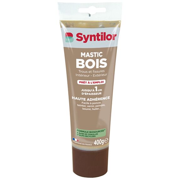 Mastic bois biosourcé bois clairs tube 400gr - SYNTILOR