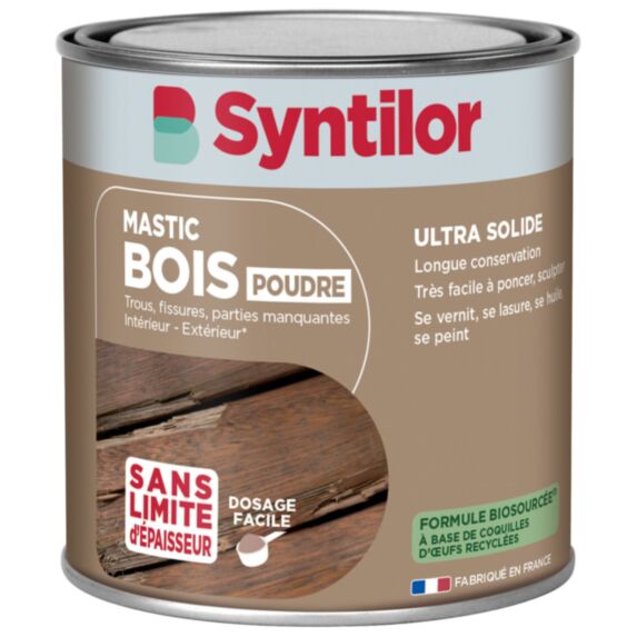 Mastic bois poudre biosourcé bois foncés 500gr - SYNTILOR
