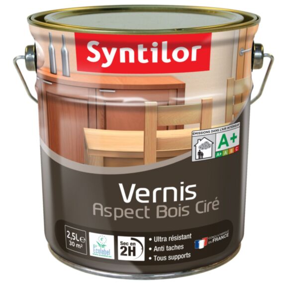Vernis aspect bois cire incolore 2.5l - SYNTILOR