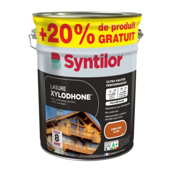 Lasure Xylodhone ultra hautes performances 5l+20% chêne doré - SYNTILOR