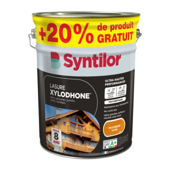 Lasure Xylodhone ultra hautes performances 5L +20% coloris pin d'Oregon - SYNTILOR