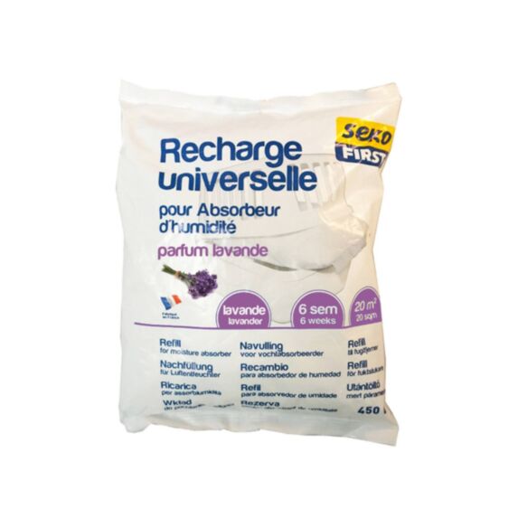 Recharge universelle pour absorbeur d'humidité 450g lavande