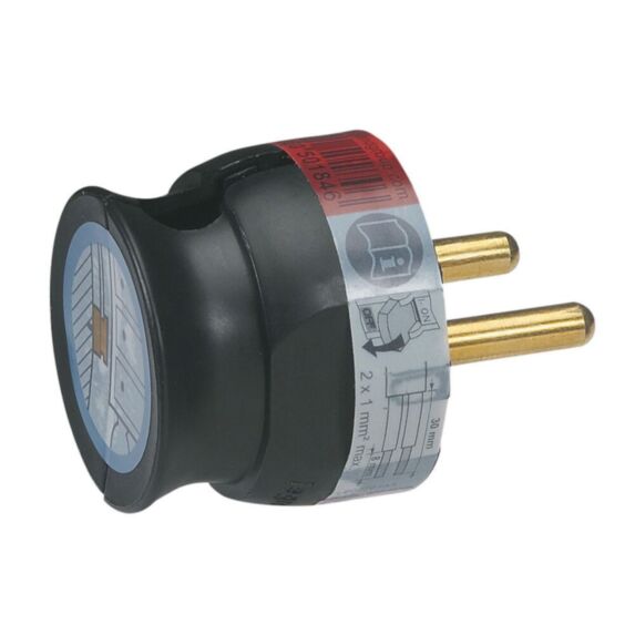 Prolongateur borne à vis 2P+T 16A IK08 IP44 sortie droite noir - LEGRAND