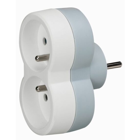 Fiche 2 prises 2P+T 16a 2 sorties frontales blanc - LEGRAND