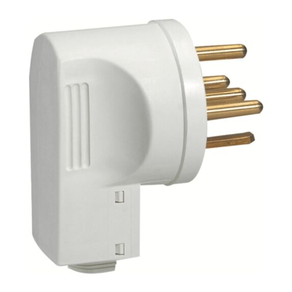 Fiche mâle 20A 3 pôles + terre + neutre 380V avec serre-câbl