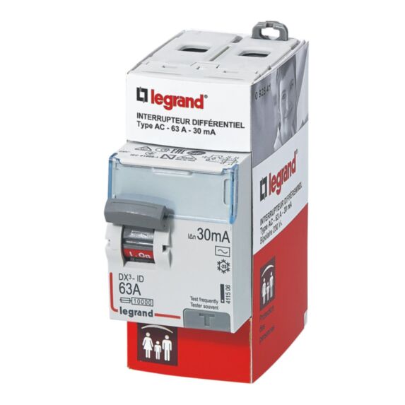 Interrupteur différentiel bipolaire 63A 30mA - LEGRAND