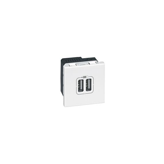 prise chargeur usb mosaic - 2 modules - enjoliveur blanc - LEGRAND