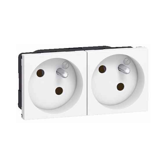 prises de courant avec terre 45° précâblées x 2 mosaïc - LEGRAND