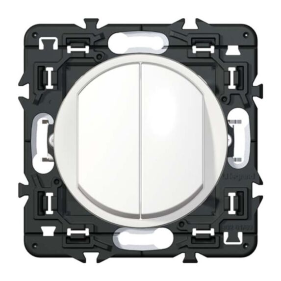 Double Bouton Poussoir 6A Céliane blanc