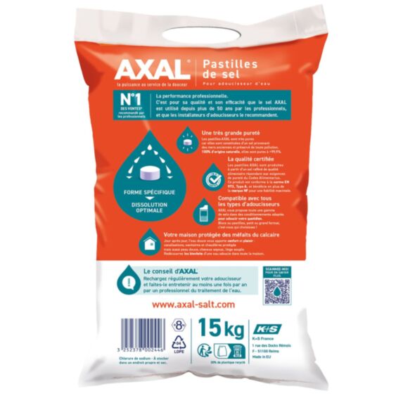 Pastilles de sel pour adoucisseur sac 15kg - AXAL