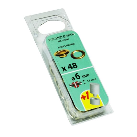 oeillets 6mm x 48 pcs acier laitone outils de pose - FISCHER DAREX