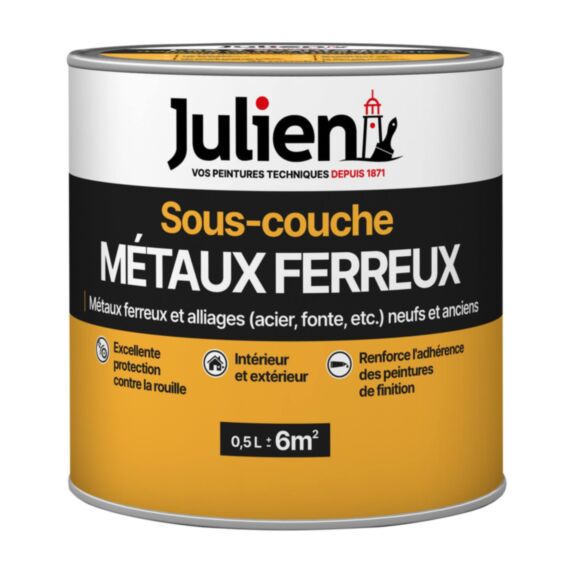 Sous-couche Peinture Metaux Ferreux Blanc Mat 0,5L - JULIEN