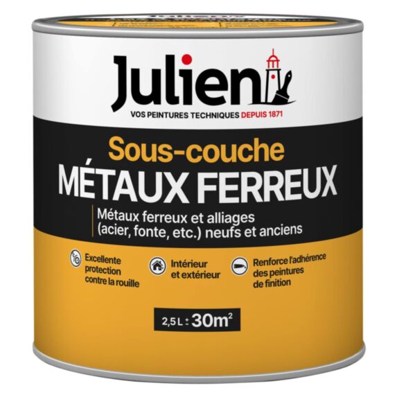 Sous-couche Peinture Metaux Ferreux Blanc Mat 2,5L - JULIEN