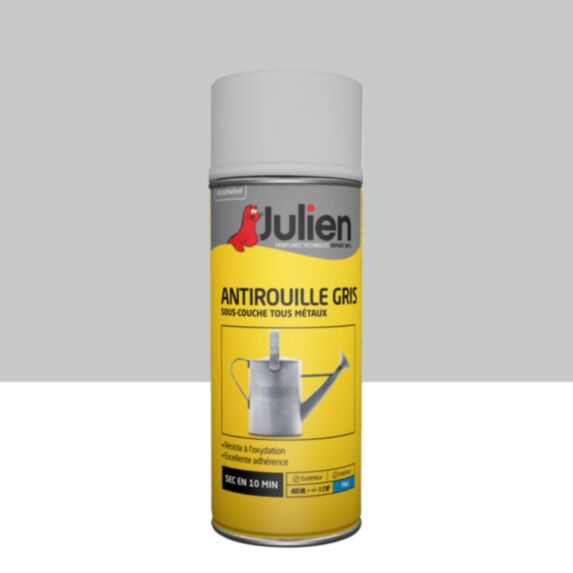 Peinture aérosol Antirouille Gris Mat 400ml - JULIEN