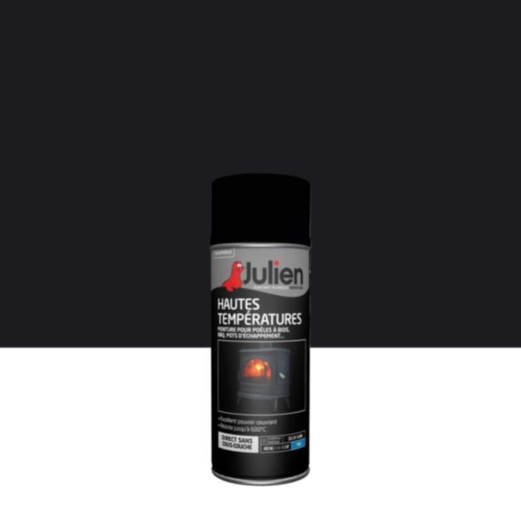 Peinture aérosol Hautes Temperatures Noir Mat 400ml - JULIEN