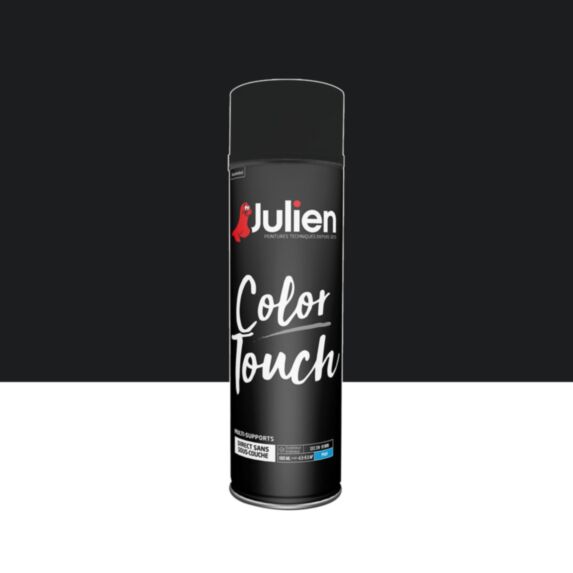 Peinture aérosol Multi-supports Color Touch Noir Mat 600ml - JULIEN