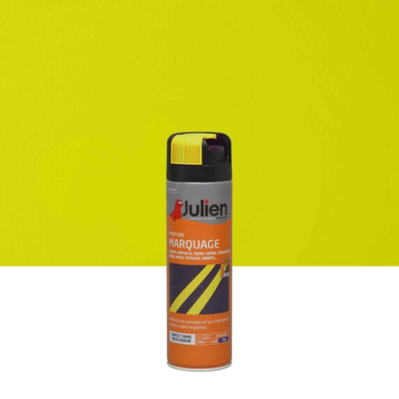 Peinture aérosol Marquage Fluo Jaune 500ml - JULIEN