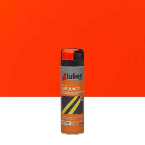 Peinture aérosol Marquage Fluo Orange 500ml - JULIEN