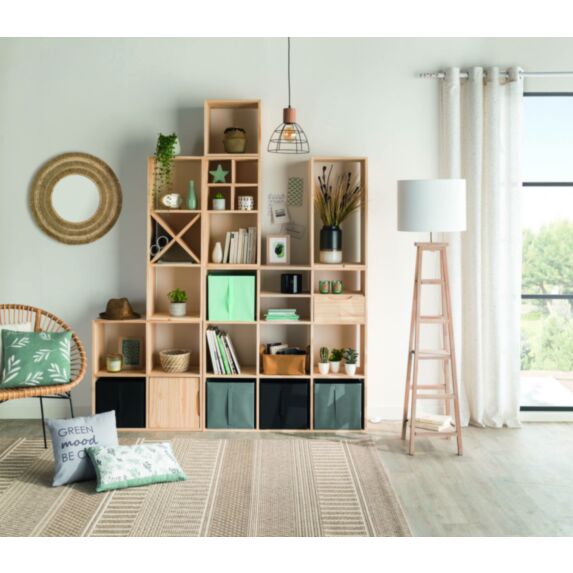 Miroir en fibre naturelle Broka Ø65cm