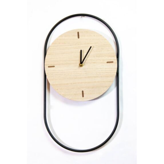 Horloge Brody naturel et métal noir 25x46cm