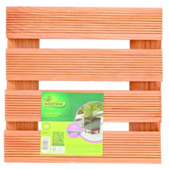 Roule pot bois lasuré Marro 0,30x0,30m