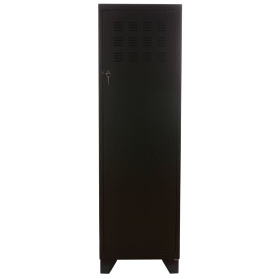 Casier de rangement 1 porte Universitaire + 4 pieds + 3 étagères 40x40x126cm noir mat