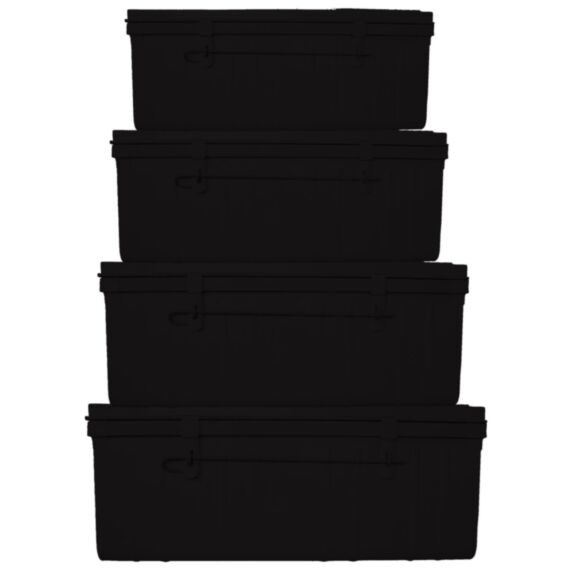 Série de 4 cantines métalliques noires Action - Snor Pierre Henry -