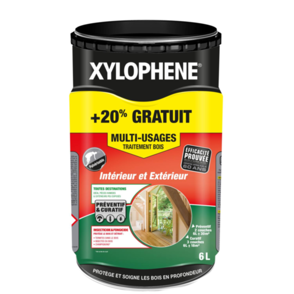 Traitement bois multiusage intérieur/extérieur 5L+20% - XYLOPHENE