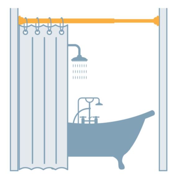 Tringle entre-murs blanc 70-120cm - ATELIER 28