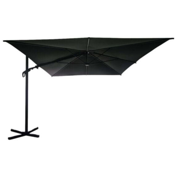 Parasol déporté rectangulaire VIENNA en métal coloris gris anthracite