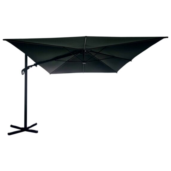 Parasol déporté rectangulaire VIENNA en métal coloris gris anthracite
