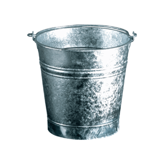 seau évasé galvanisé à chaud - 11l - diam 28