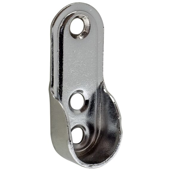 Lot de 2 supports ouverts muraux 30 x 15 MM ovale chromé