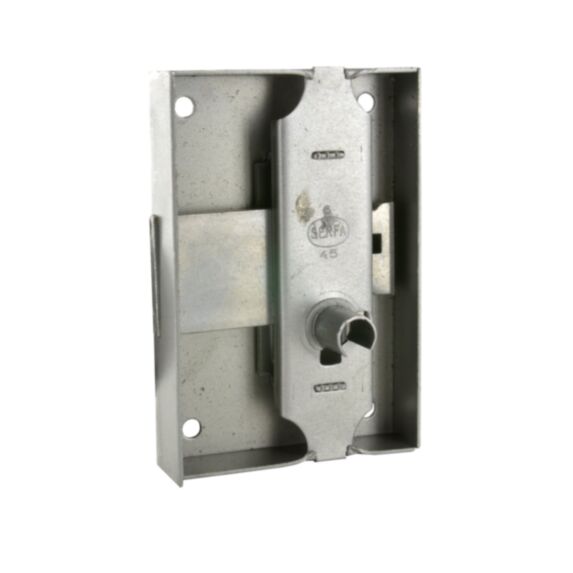 Serrure encloisonnée axe 35 acier poli + clé