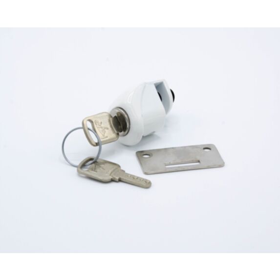 Serrure pour porte en verre ep6 30x22 blanc, zamak