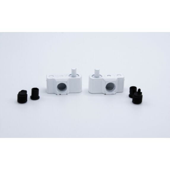 Pivot porte verre 35x16mm acier blanc x2