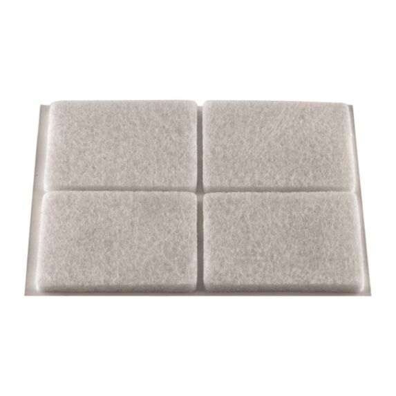 Patin rectangulaire adhesif feutre blanc 85x105