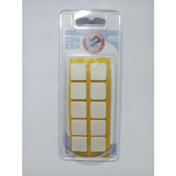 Patin carré antidérapant plastique 17x17mm blanc 20 pièces - CIME