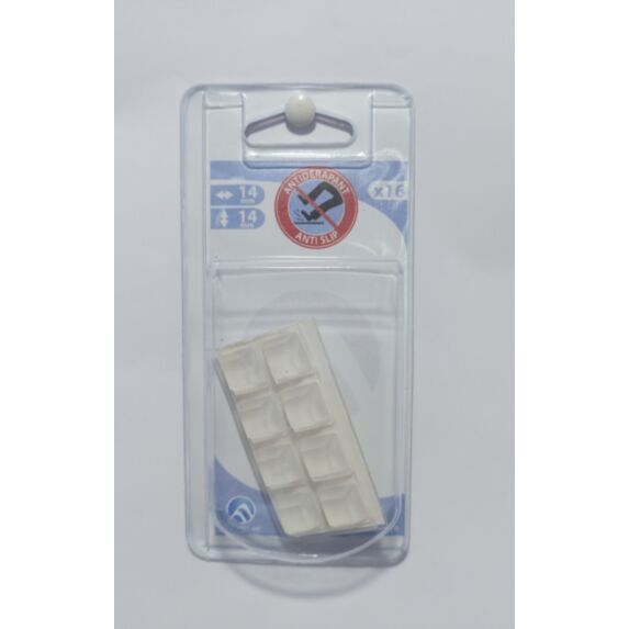 Butée carrée 14x14 mm transparente X16