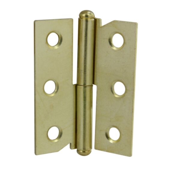 Paumelle 50x40mm droit acier laitonné x2