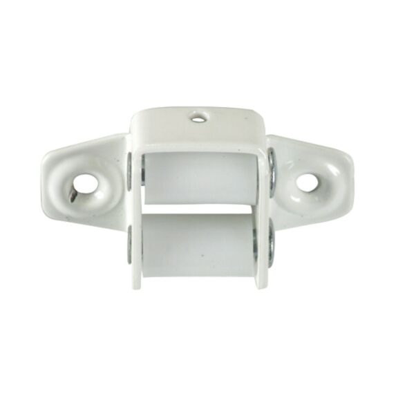 Guide sangle à galet pour volet roulant pour sangle de 14-15mm acier blanc