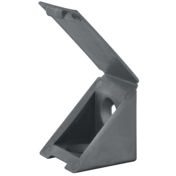 Taquet équerre 23x23x22mm plastique gris x4