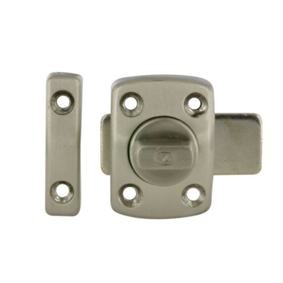 Verrou auto design 30mm, 50x42mm zamak nickelé mat