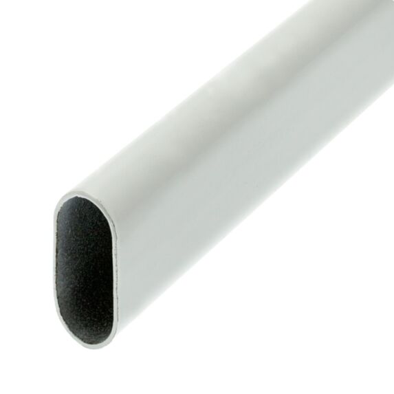 Barre de penderie cime 30x15mm ovale acier blanc 2m - CIME
